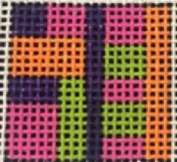 086-Geo – Pink Orange and Lime 1 Inch Square, 18 Mesh Point2Pointe