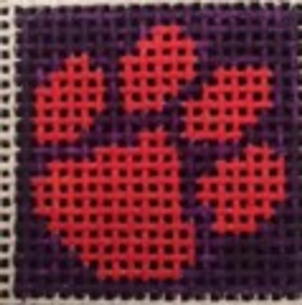 013 Paw Purple and Orange 1 Inch Square, 18 Mesh Point2Pointe