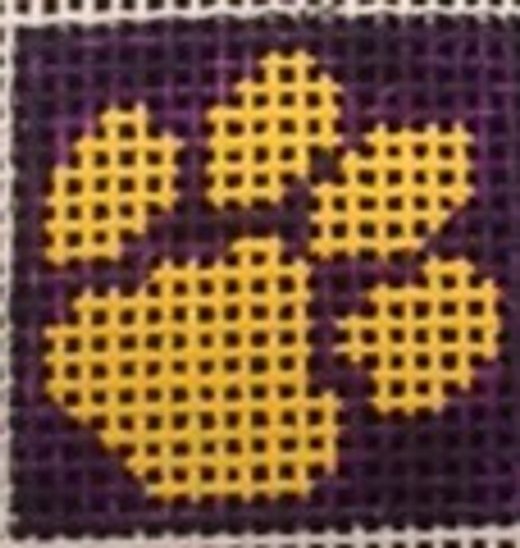 014 Paw Purple and Yellow 1 Inch Square, 18 Mesh Point2Pointe