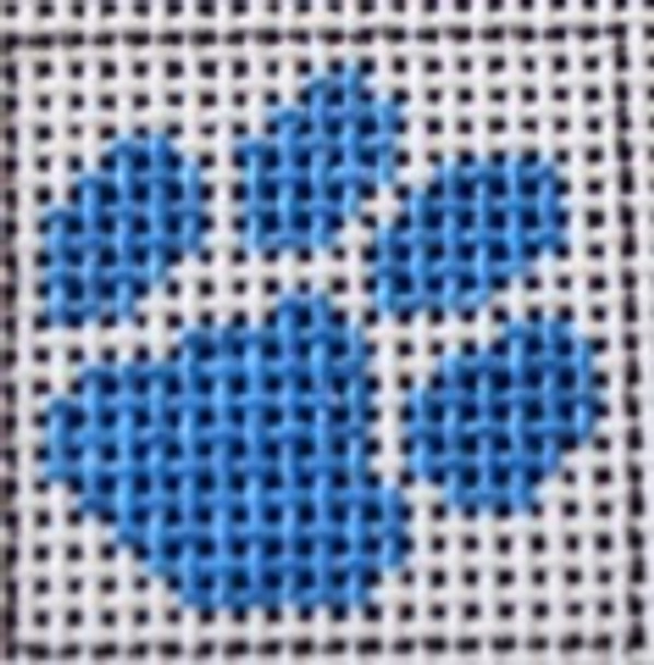 057 Paw-Blue and White 1 Inch Square, 18 Mesh Point2Pointe