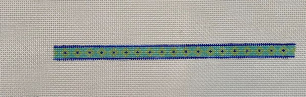 SC-15 Skinny Cuff Royal Aqua and Lime 16.5 x a little less than .25 inch 18 Mesh Point2Pointe (view)