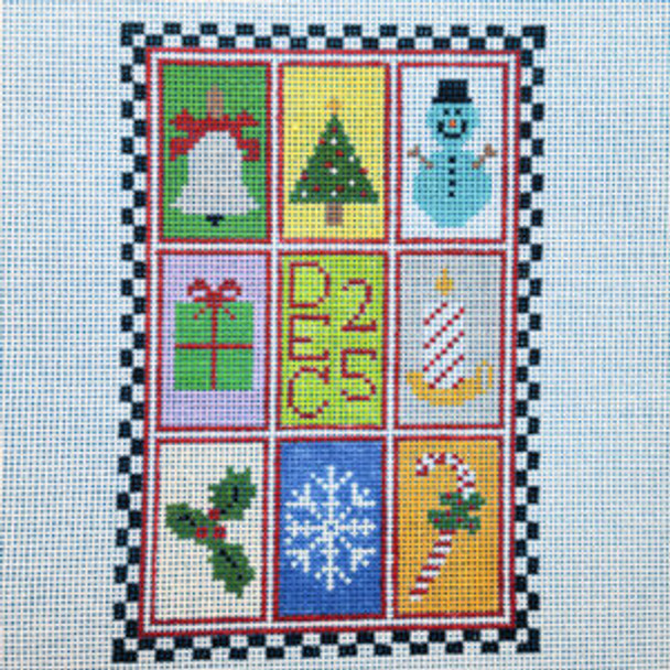 Canvas Oks-04 CHRISTMAS SAMPLER 4 " x 6" 13  Mesh Point2Pointe