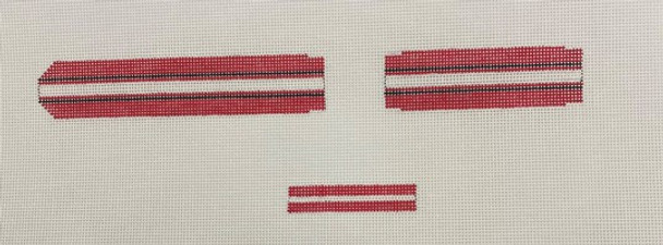 Watch Band WB53 Large 1 pc 6 x 1, 2 pc 4.5 x 1RED/BLACK/WHITE STRIPE  Point2Pointe