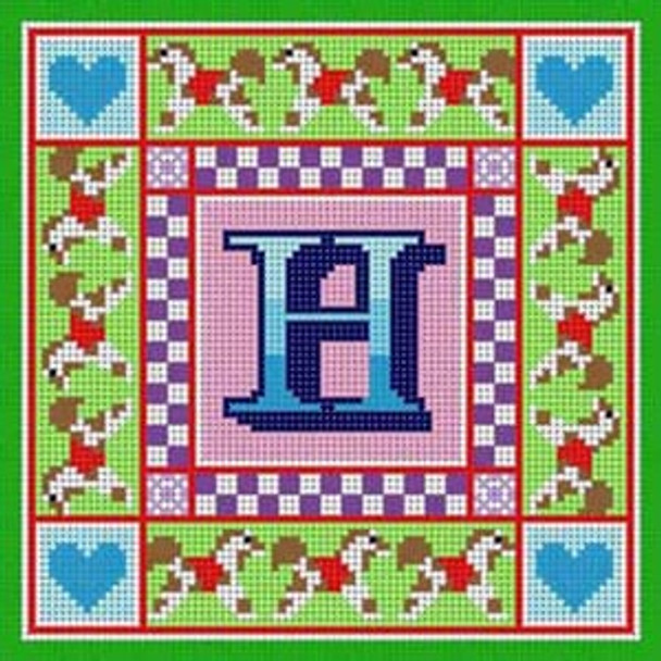 X-179 Alphabet Letter H Shaded Treglown Designs 13 Mesh 7¼" x 7¼"