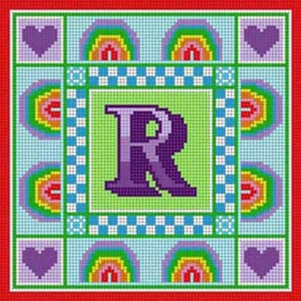 X-179 Alphabet Letter R Shaded Treglown Designs 13 Mesh 7¼" x 7¼"