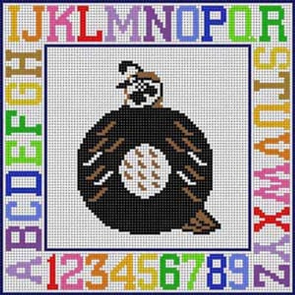 X-163 Letter Q Animal Alphabet 8 ¼" x 8 ¼" 13 Mesh Treglown Designs