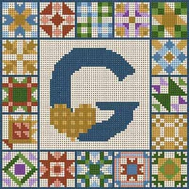 X-158 Letter G Quilt Alphabet 13 Mesh  7" x 7" Treglown Designs