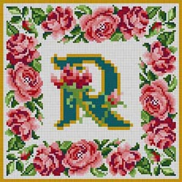 X-146 Letter R Rose Border Alphabet Treglown Designs