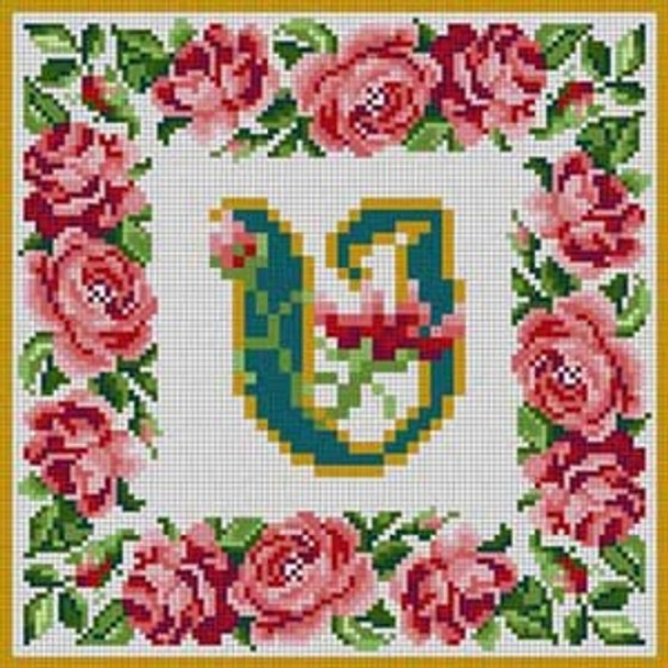 X-146 Letter U Rose Border Alphabet Treglown Designs