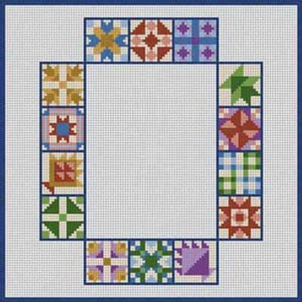 X-119 Letter O Quilt Block 6 1/2" x 6 1/2" 18 Mesh Treglown Designs