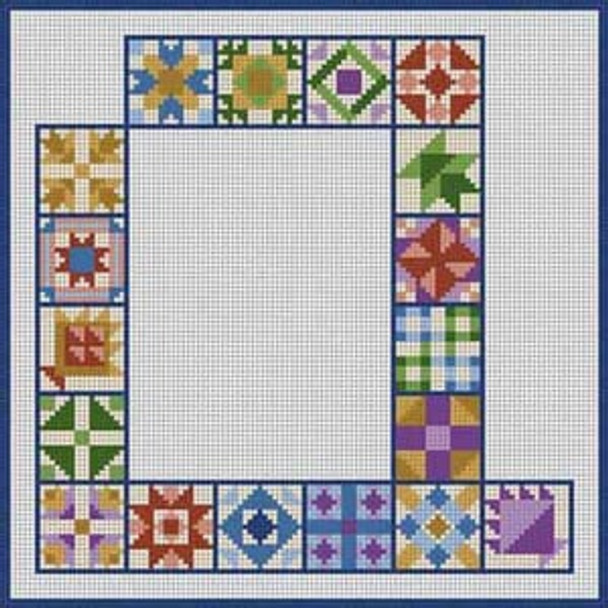 X-119 Letter Q Quilt Block 6 1/2" x 6 1/2" 18 Mesh Treglown Designs