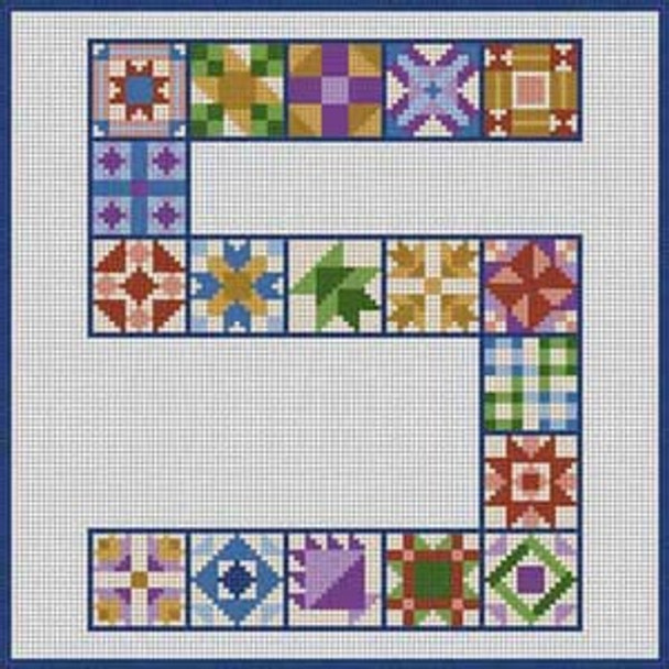 X-119 Letter S Quilt Block 6 1/2" x 6 1/2" 18 Mesh Treglown Designs