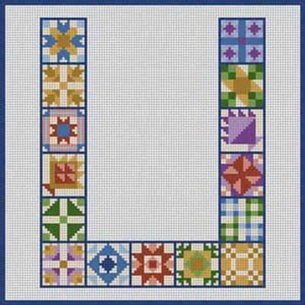 X-119 Letter U Quilt Block 6 1/2" x 6 1/2" 18 Mesh Treglown Designs