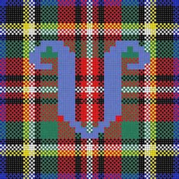 X-084 Letter V Plaid Treglown Designs 