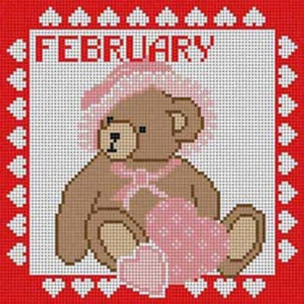 X-075B February Calendar Bear Treglown Designs 