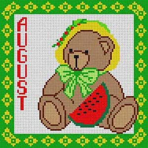X-075H August Calendar Bear Treglown Designs 