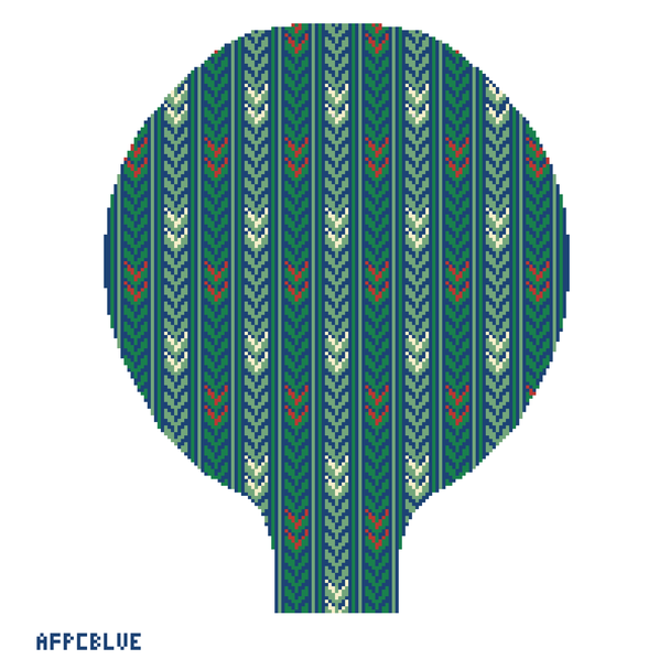 AFPCBLUE Paddle/Pickle Tennis Cover Blue Vine	10.5"W x 13.25"H	13 Mesh  Anne Fisher Needlepoint, llc