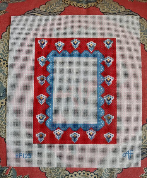 AF125 Red inside 4" x 6" Frame 13 Mesh Anne Fisher Needlepoint, llc 