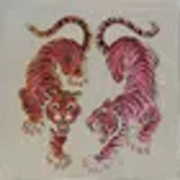 AN423  tigers of the orient 16x16  13 Mesh Colors of Praise