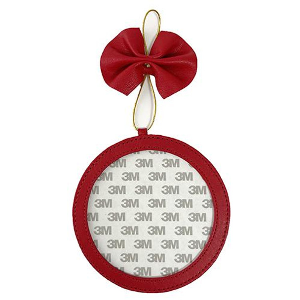 Red Self-Finishing Ornament 4 inch Round  with a 3 inch insert PLANET EARTH