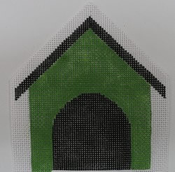 CDH-004-18 Green DOG HOUSE 4 x 4 -18 mesh Hillary Jean Designs
