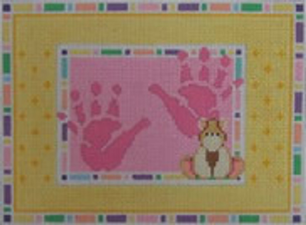 1113G Girl Handprints 6.75 x 4.75 18 Mesh NEEDLEDEEVA	$