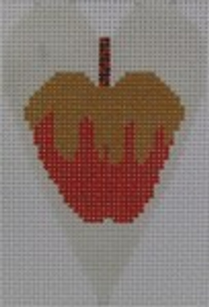 563H Candy Apple Heart 2.25" X 3.5" 18 Mesh NEEDLEDEEVA With Stitch Guide