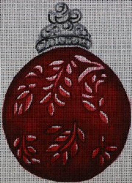 R243 Red and Silver Ornament 4.5 x 6 	18Mesh Robbyn's Nest Designs