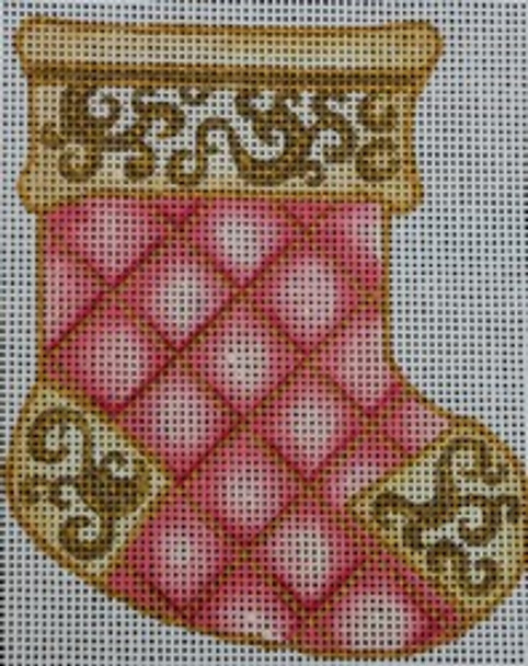 R207 Pink and Gold Mini Sock 5 x 6 	18 Mesh Robbyn's Nest Designs