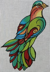 R1155	5.75 x 8.5 Tropical Bird 18 Mesh Robbyn's Nest Designs