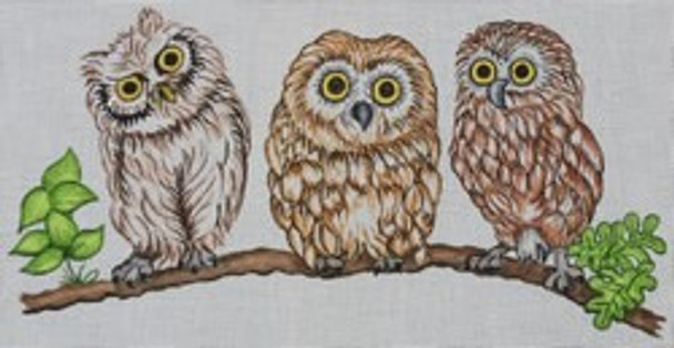 R864	14.75 x 7.75  Family Owl	 18 Mesh Robbyn's Nest Designs