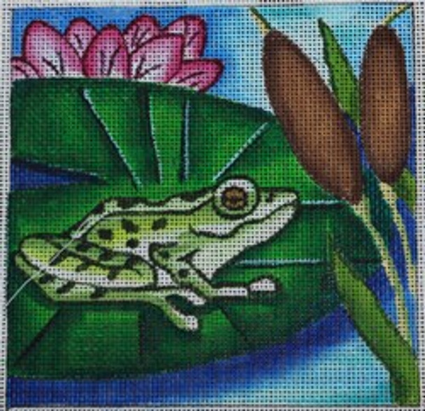 R22	5 x 5	Frog on Lily Pad 18 Mesh Robbyn's Nest Designs