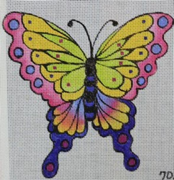 R702 6 x 5.5	lime green, yellow, and pink butterfly 18 Mesh Robbyn's Nest Designs