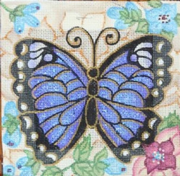 R858	6 x 6	Navy colored butterfly 18 Mesh Robbyn's Nest Designs