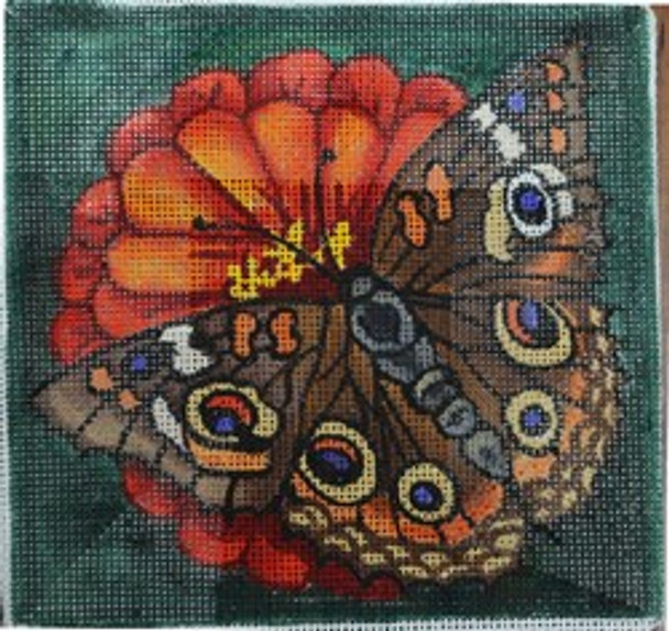 R119a 5 x 5 Butterfly on Orange flower 18 Mesh Robbyn's Nest Designs