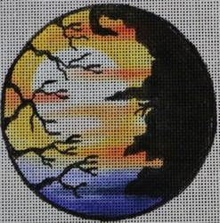 R331 Spooky Witch Scene Round 4" Round	18 Mesh Robbyn's Nest Designs