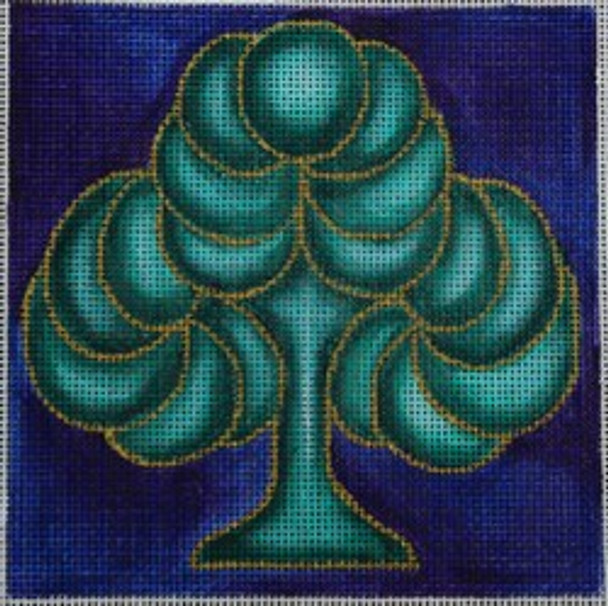 R72 Green and Gold Tree 5 x 5  18 Mesh Robbyn's Nest Designs