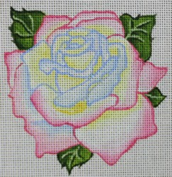 R821	Light Blue, yellow, and Pink Rose	 4.25 x 4.25	18 Mesh Robbyn's Nest Designs