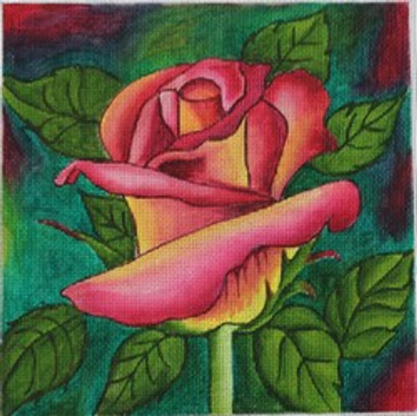 R844 Single Rose w/Foliage	8 x 8 	18 Mesh Robbyn's Nest Designs