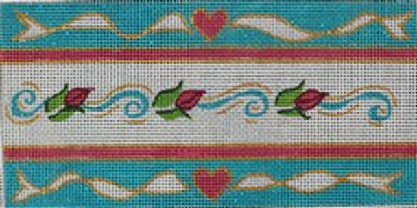 R540	Turquoise,red w/ flowers	7 x 3.5 	18 Mesh Robbyn's Nest Designs