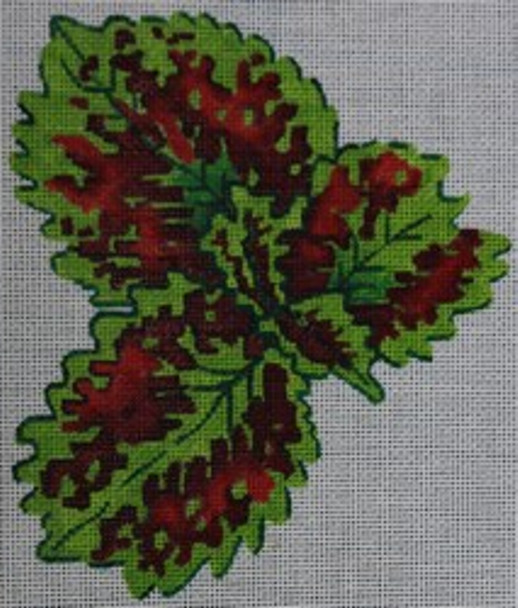 R153 Red/Green Leaves 6 x 5	18 Mesh Robbyn's Nest Designs
