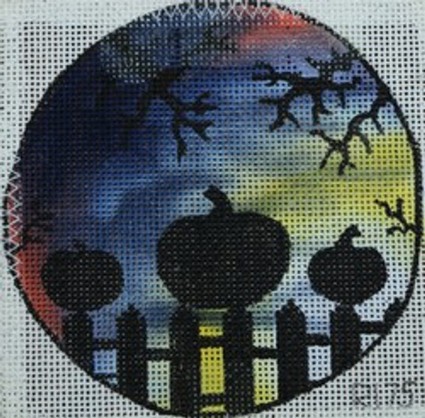 R175 Pumpkin Scene 4" Round	18 Mesh Robbyn's Nest Designs