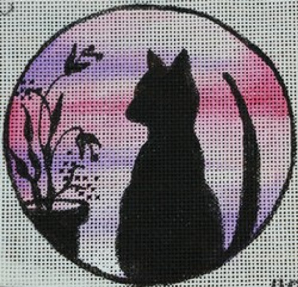 R403 Cat Silhouette 4.25 x 4 18 Mesh Robbyn's Nest Designs