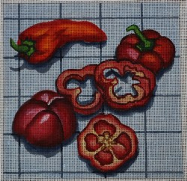 R394 Red Peppers 6 x 6	18  Mesh Robbyn's Nest Designs