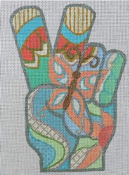 R1138 Peace Hand	4.25 x 7	18 Mesh Robbyn's Nest Designs