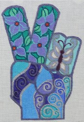 R1137 Peace Hand	4.25 x 7	18 Mesh Robbyn's Nest Designs