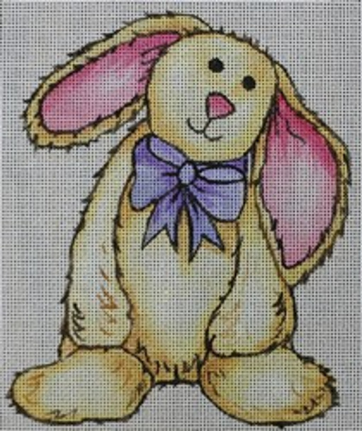 R582 Light brown bunny w/ purple bowtie	5 x 6.25 18 Mesh Robbyn's Nest Designs