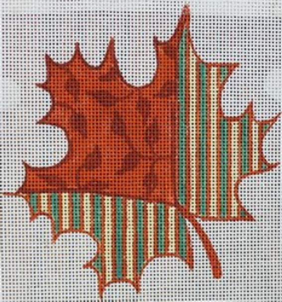 R786 Orange and yellow and Green Striped Leaf 4.5 x 4.75	18 Mesh Robbyn's Nest Designs
