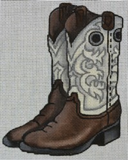 R1023 Brown and White Boots	4.75 x 6	18 Mesh Robbyn's Nest Designs