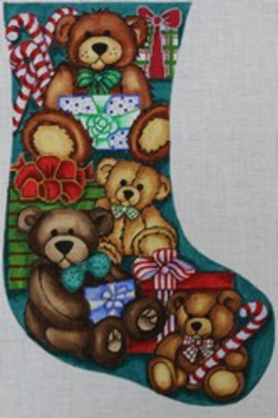 R620 Teddy Bears/Candy Canes Stocking	 9.5 x 15	18	Mesh Robbyn's Nest Designs